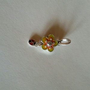 Brighton flower with ladybug charm